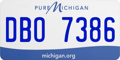 MI license plate DBO7386