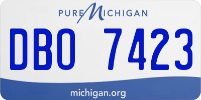 MI license plate DBO7423