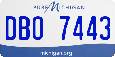 MI license plate DBO7443