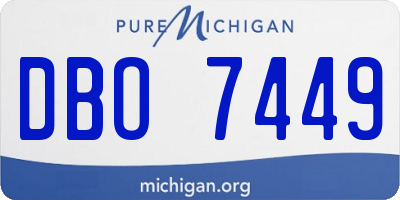 MI license plate DBO7449