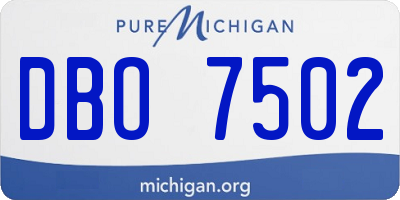 MI license plate DBO7502