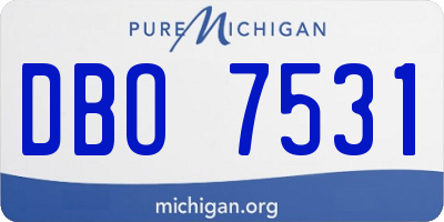 MI license plate DBO7531