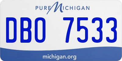 MI license plate DBO7533