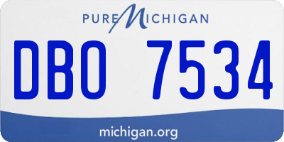 MI license plate DBO7534