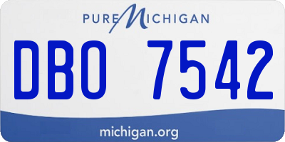 MI license plate DBO7542