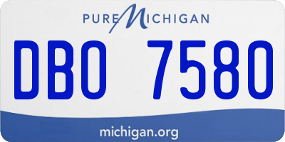 MI license plate DBO7580