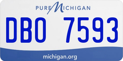 MI license plate DBO7593