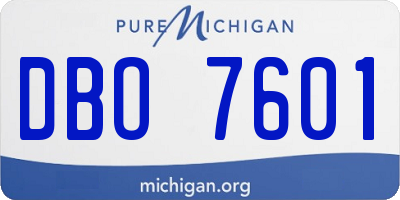 MI license plate DBO7601