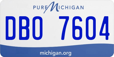 MI license plate DBO7604