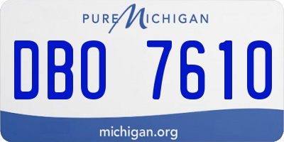 MI license plate DBO7610