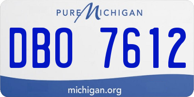 MI license plate DBO7612