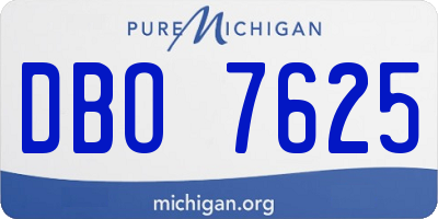 MI license plate DBO7625