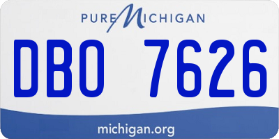 MI license plate DBO7626
