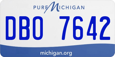 MI license plate DBO7642