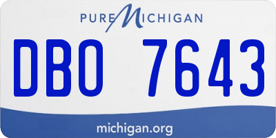 MI license plate DBO7643