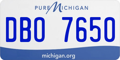 MI license plate DBO7650