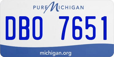MI license plate DBO7651