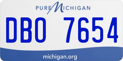 MI license plate DBO7654