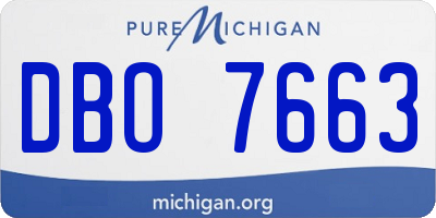 MI license plate DBO7663