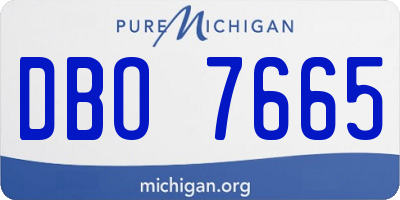 MI license plate DBO7665