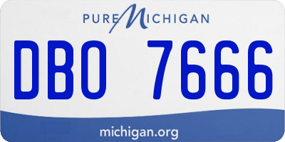 MI license plate DBO7666