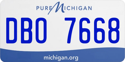 MI license plate DBO7668