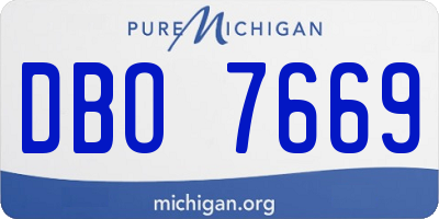 MI license plate DBO7669