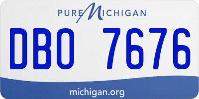 MI license plate DBO7676