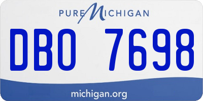 MI license plate DBO7698