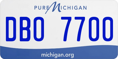 MI license plate DBO7700