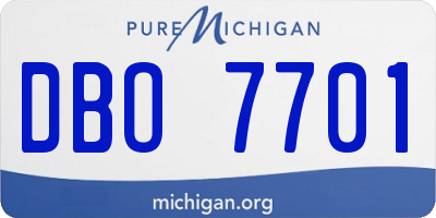 MI license plate DBO7701