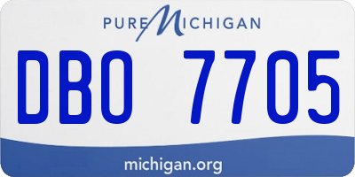 MI license plate DBO7705