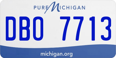 MI license plate DBO7713