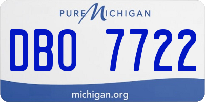 MI license plate DBO7722