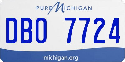 MI license plate DBO7724