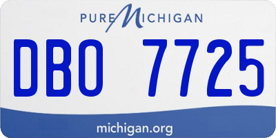 MI license plate DBO7725