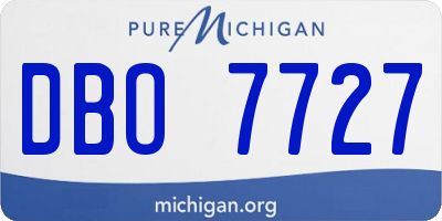 MI license plate DBO7727
