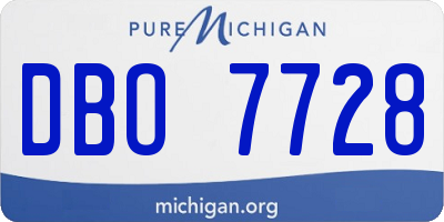 MI license plate DBO7728