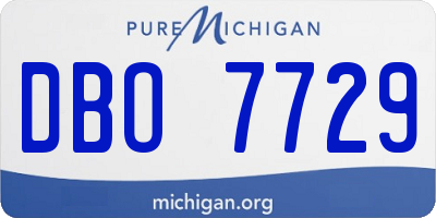 MI license plate DBO7729