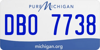 MI license plate DBO7738
