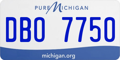MI license plate DBO7750