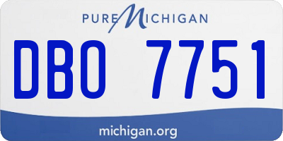 MI license plate DBO7751
