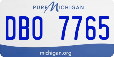 MI license plate DBO7765