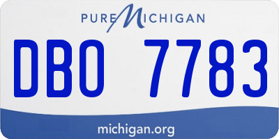 MI license plate DBO7783