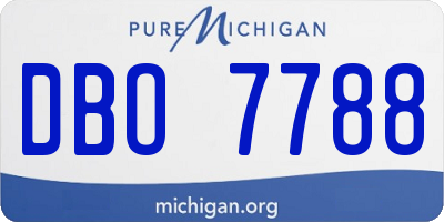 MI license plate DBO7788