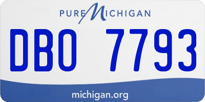 MI license plate DBO7793