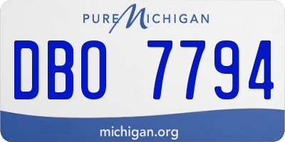MI license plate DBO7794
