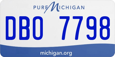 MI license plate DBO7798