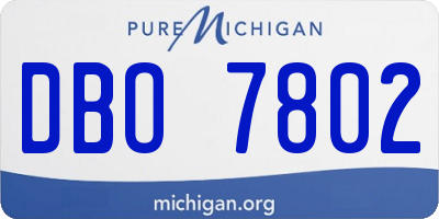 MI license plate DBO7802