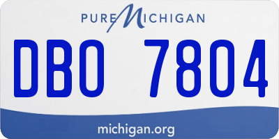 MI license plate DBO7804
